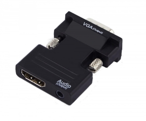 HDMI Female to VGA Male Converter + Audio Adapter Support 1080P Signal Output B HDMI to AV Converter VGA Conversion PC to HDMIBlack
