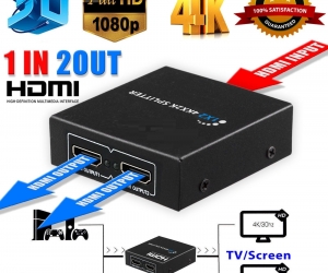  Easyday HDMI 1.4 1 in 2 out 4K X 2K 1080p HDCP Stripper 1x2 Splitter Power Signal Amplifier Image 1 of 1 Tell us if something is incorrect Easyday HDMI 1.4 1 in 2 out 4K X 2K 1080p HDCP Stripper 1x2 Splitter Power Signal Amplifier