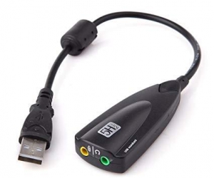 External USB Sound Card 5hv2 Audio Adapter USB To 3D CH Virtual Channel Sound Track for Laptop PCBlack