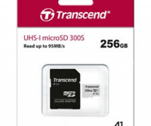 Transcend 256GB Micro SD UHSI U3 Memory Card with Adapter