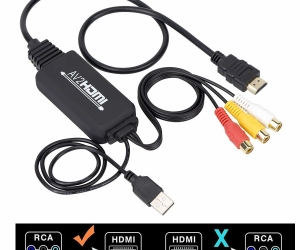  AV RCA to HDMI converter cable 1.8M 3in1 RCA in HDMI out for DVD STB HDTV