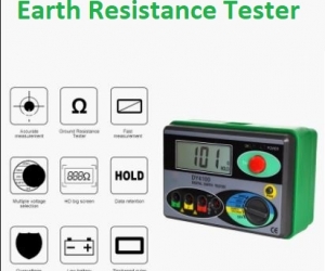 DY4100 Megger Meter Resistance Tester Digital Megohmmeter Earth Resistance Tester Ground 02000 Ohm Insulation Tester