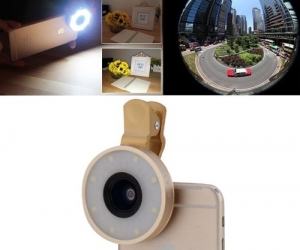 6 In 1 Selfie LED Flash Clip Fish Eye Lens Macro Wide Angle Lens
