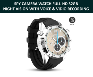 Camera Watch 32GB Waterproof Night Vision