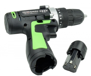 Cordless Electric Screwdriver Hand Drill Dual BatteryGreen