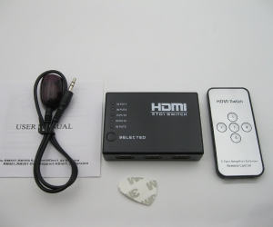 1080p Full HD 5 Port 5 to 1 HDMI Switch Switcher Hub with Remote Control Splitter Box