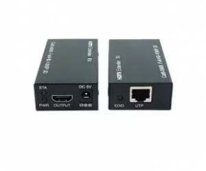 HDMI Extender 60M over single Cat6 Transmitter and Receiver  Black