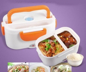 food warm electric lunch warmer heater with compartmentGreen
