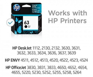 HP 63 Original Only Ink Black Cartridge 