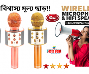 Wster WS858 Portable Bluetooth Speaker Karaoke MicrophoneC: 0216.
