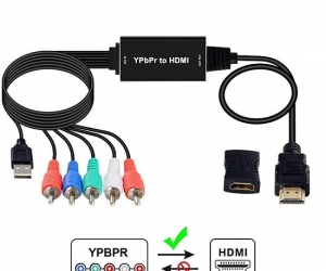 YPBPR to HDMI Converter 5RCA RGB Support 1080P RGB to HDMI 2M Cable Adapter