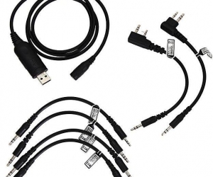 Walkie Talkie USB Programming Cable Generic 6 In 1 Adapter Cables Black