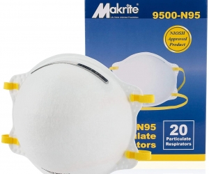 Makrite 9500N95 NIOSH CDC Surgical Medical N95 Face Mask Respirator 20pcs box