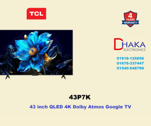 TCL 43 inch 43P7K QLED 4K Smart Google TV Official