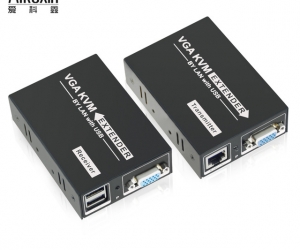  VGA Extender 200m,VGA USB KVM Extender over LAN cat5/cat 6 UTP Extender Up to 660ft For Keyboard Mouse Control