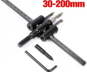 30200mm Adjustable Wood Drywall Circle Hole Drill Cutter Bit Saw Circle Hole Saw Cutter Drill BitBlack