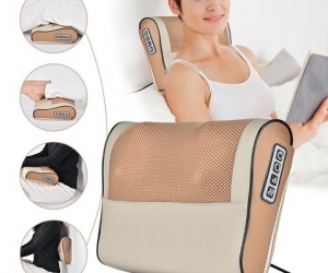 Neck Massager Roller Cervical Spine Massager Waist Shoulder Back Electric Multifunction Massage Pillow Chair Full Body Cushion