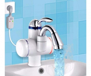 Electric hot water heater tap