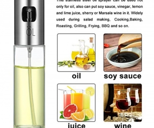 Glass Olive Oil Spray Bottle Stainless Steel Sprayer Pump Vinegar Dispenser Oil Spraying Pot BBQ Tool Kitchen AccessoriesGlass